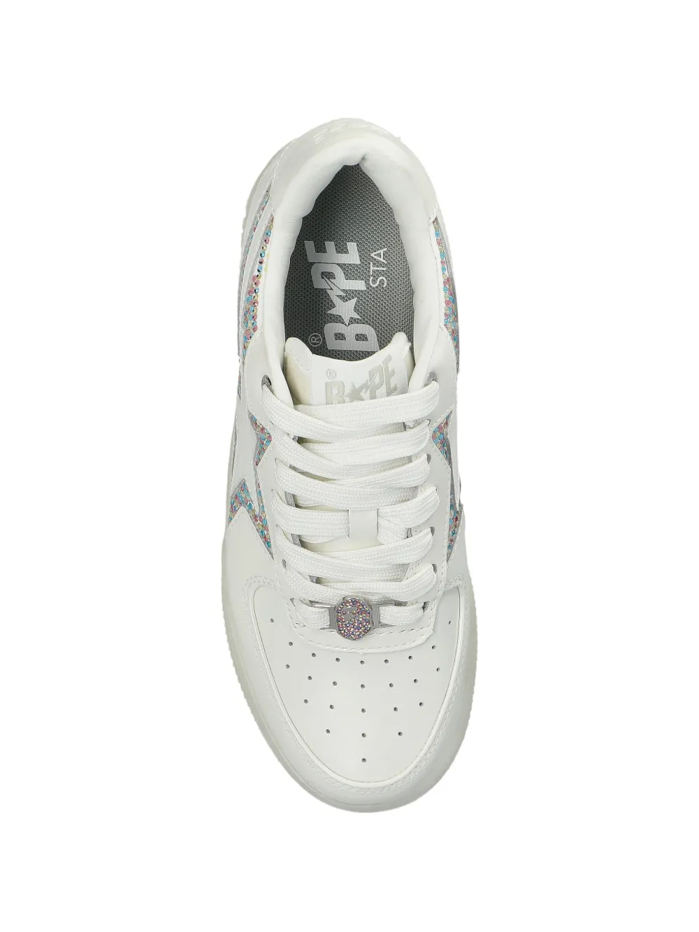 A BATHING APE crystal-embellished sneakers Wit