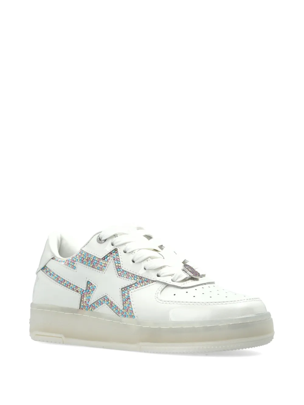 A BATHING APE crystal-embellished sneakers Wit