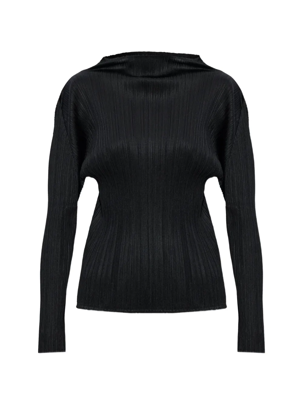 Pleats Please Issey Miyake pleated long-sleeve top - Black