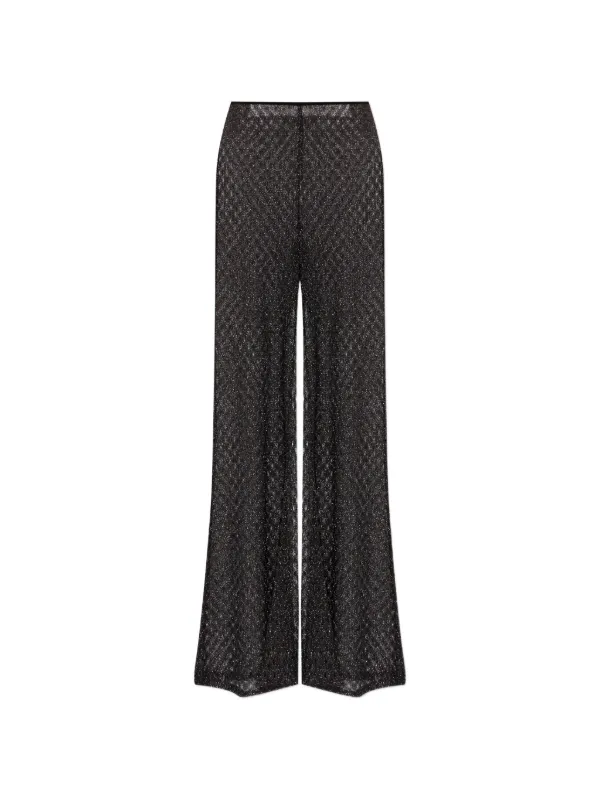 Missoni Cover-up Trousers in Lamé with Spiderweb Pattern in Black