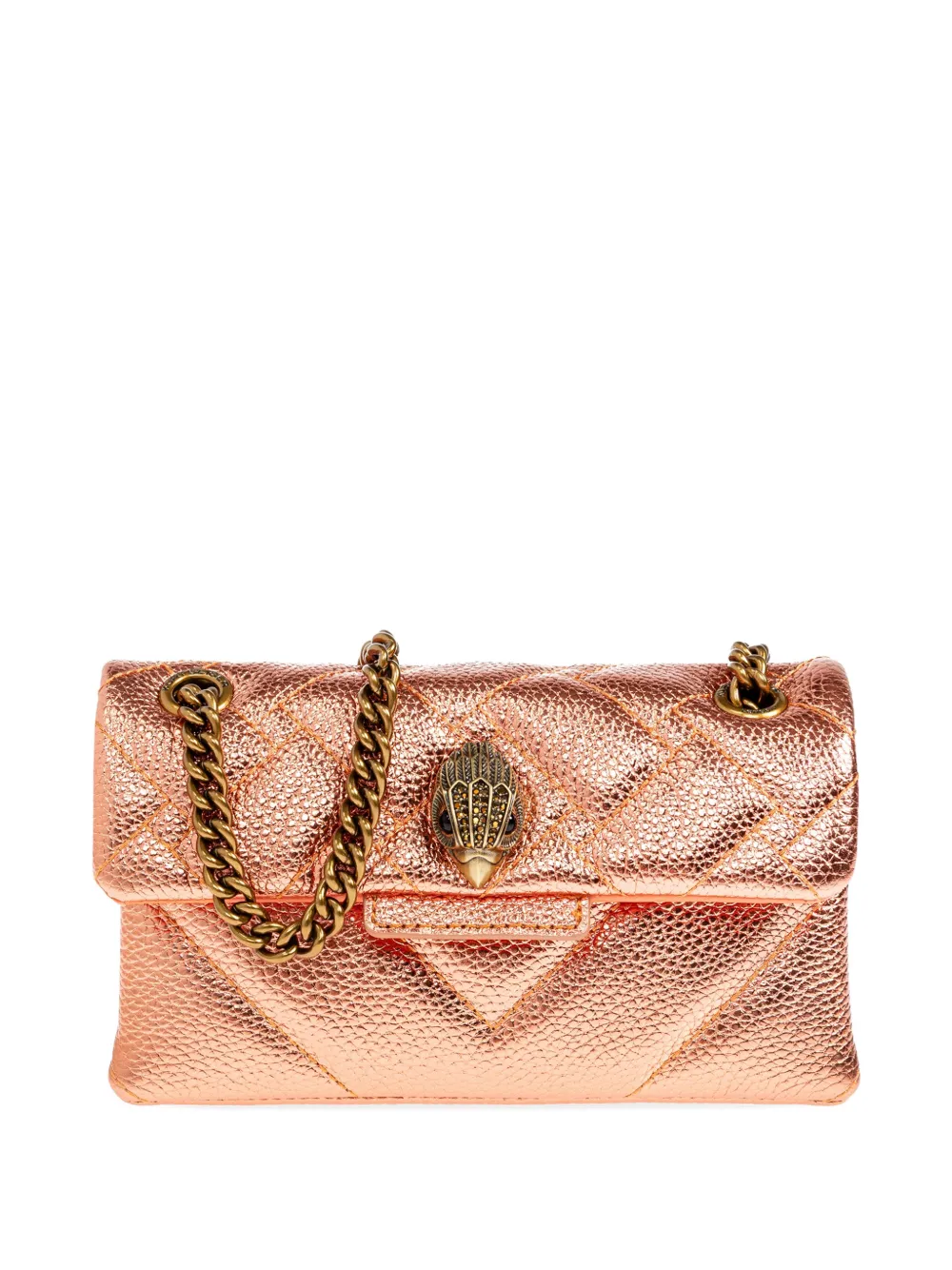 Kurt Geiger London Kensington 17 quilted leather crossbody bag - Arancione