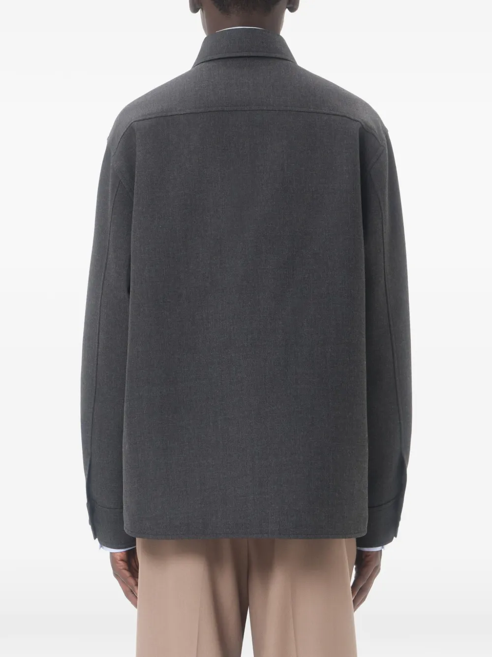 Valentino Garavani Shirtjack van nylon gabardine met VGold Grijs