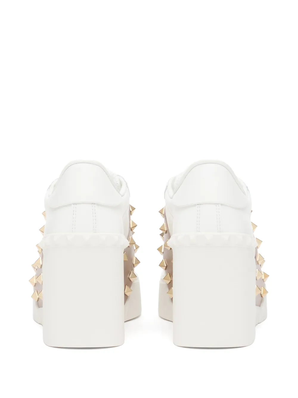 Valentino Garavani Open Disco wedge sneakers in calfskin 85mm Wit