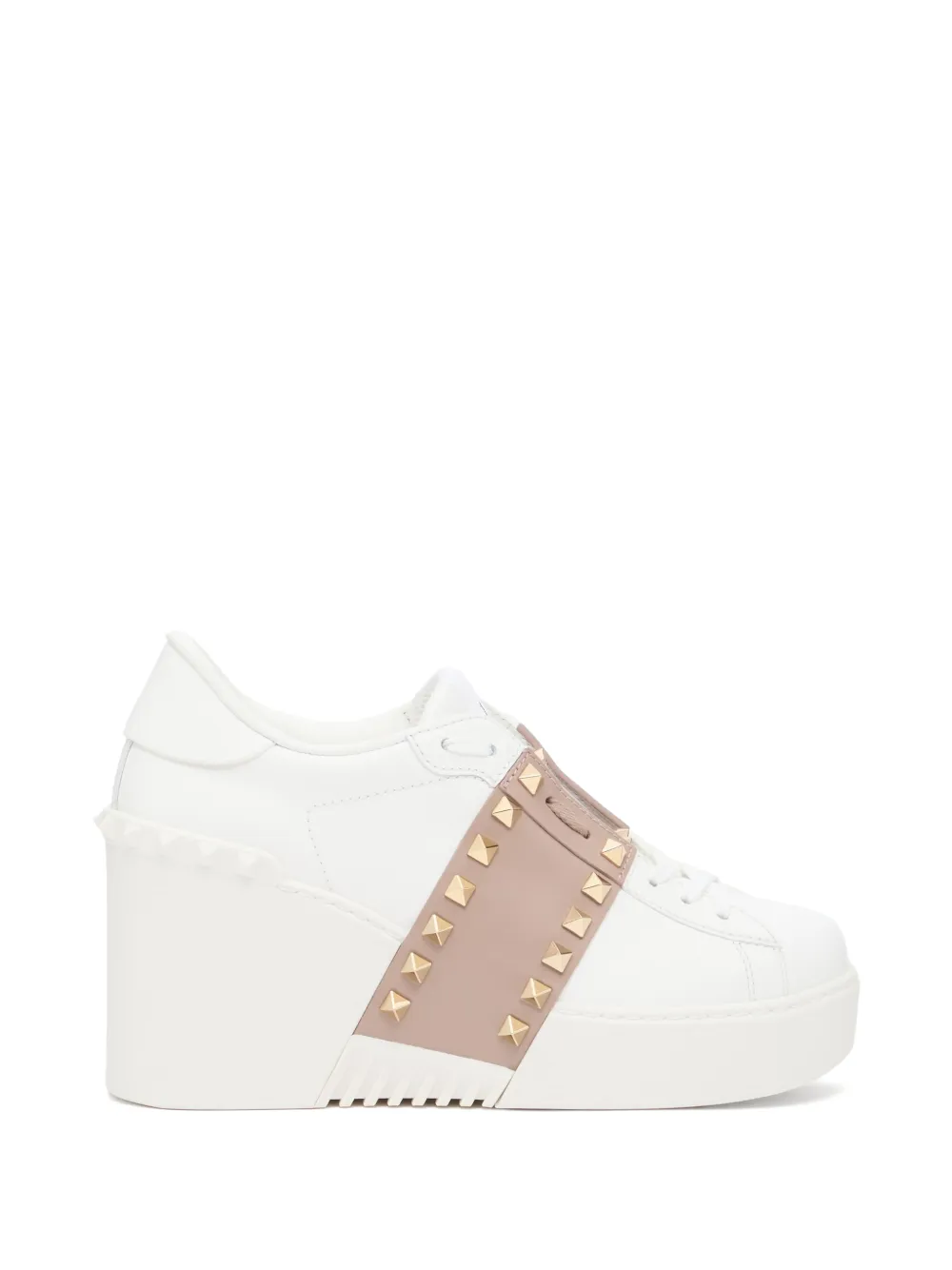 Valentino Garavani Open Disco wedge sneakers in calfskin 85mm Wit
