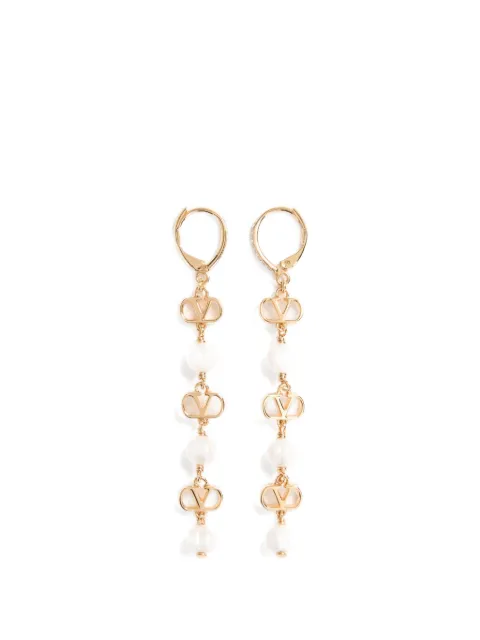Valentino Garavani Vlogo Signature earrings in metal glass beads and swarovski crystals