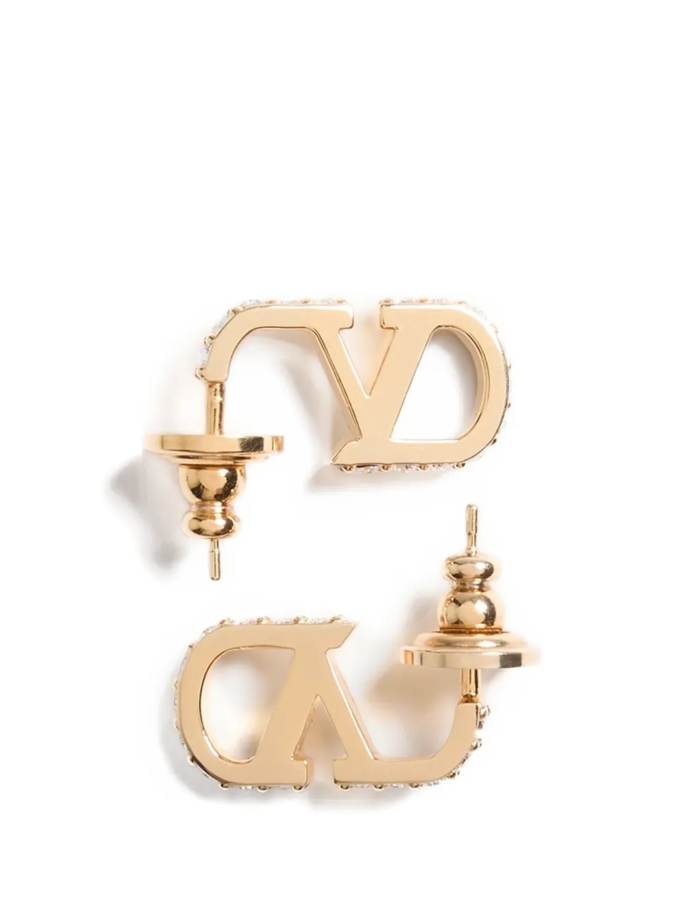 Valentino Garavani VLogo Signature metal and Swarovski® crystal earrings - Oro
