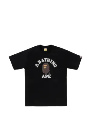A BATHING APE® logo-print T-shirt | Black | FARFETCH