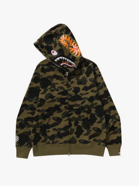 A BATHING APE® Shark camouflage-print zip-up hoodie
