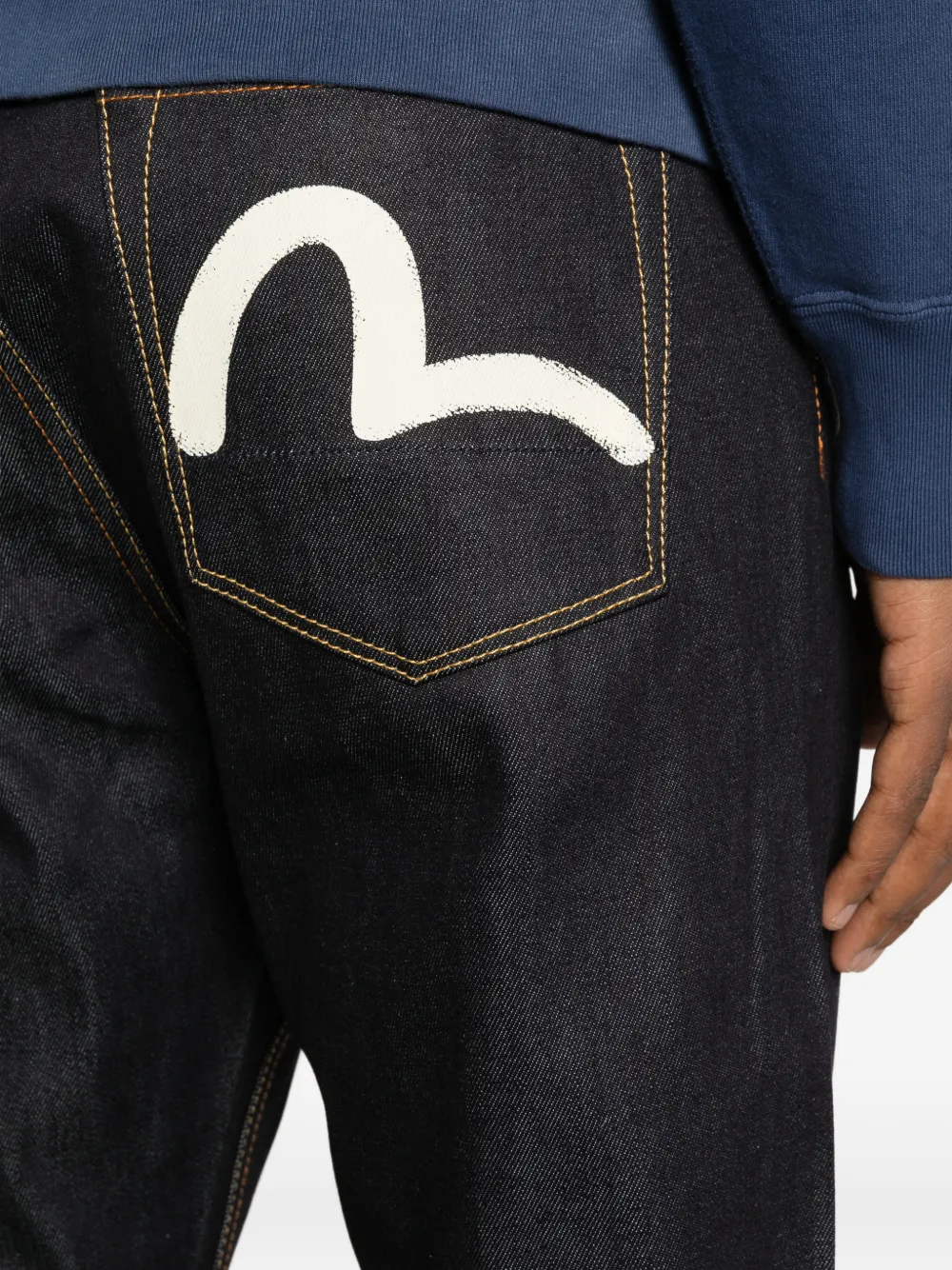 EVISU Seagull jeans met contrasterend stiksel Blauw