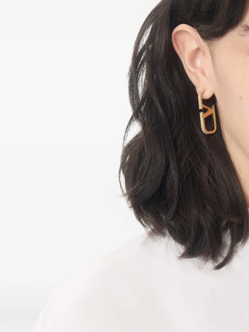 Valentino Garavani VLogo Signature metal and Swarovski® crystal earrings - Oro