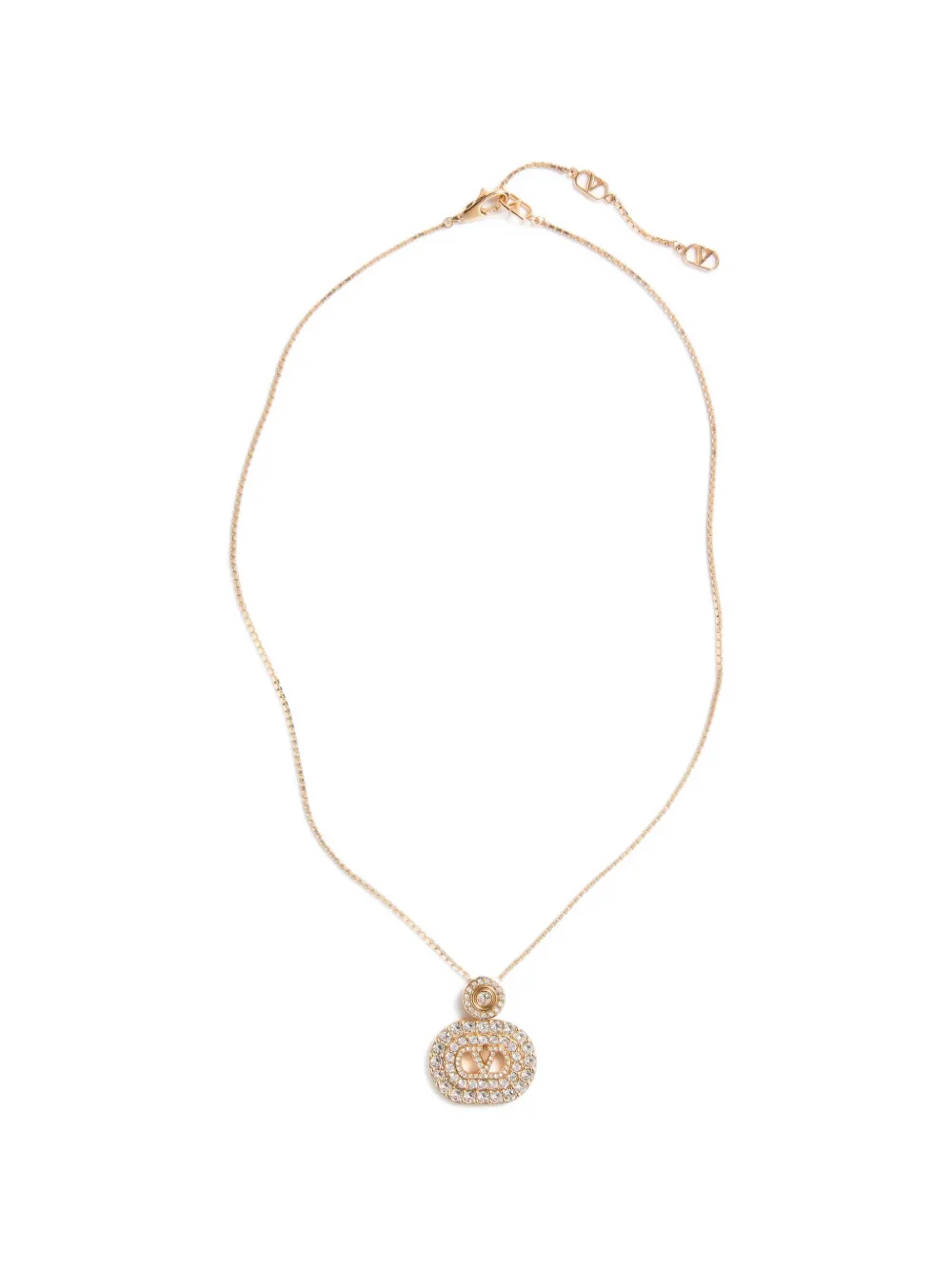 Valentino Garavani VLogo Signature metal and Swarovski® crystal necklace - Gold
