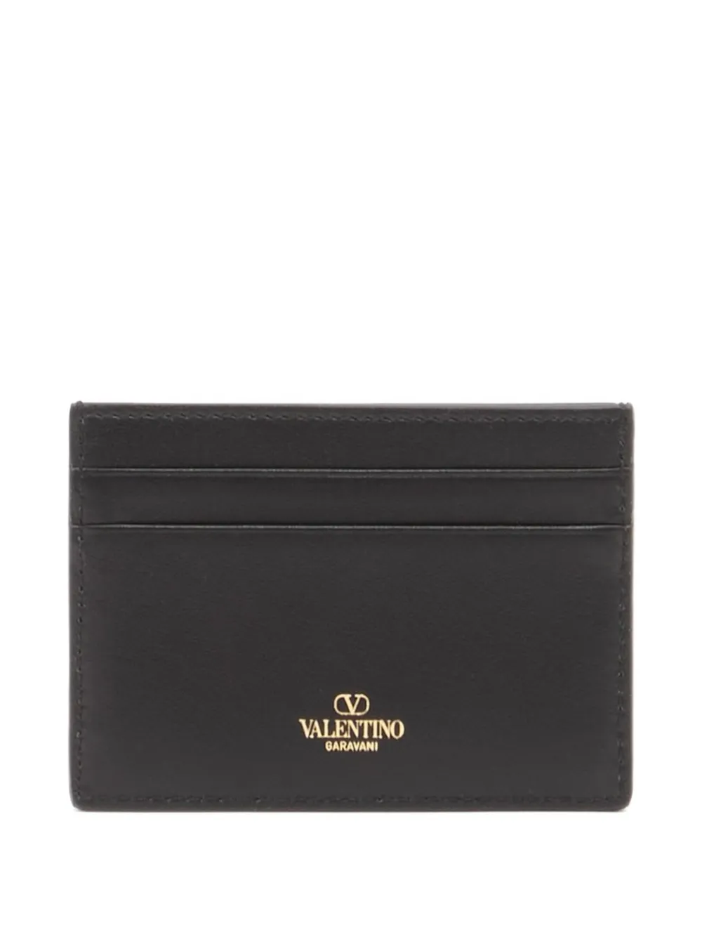 Valentino Garavani The Bold Edition kalfsleren pasjeshouder Zwart