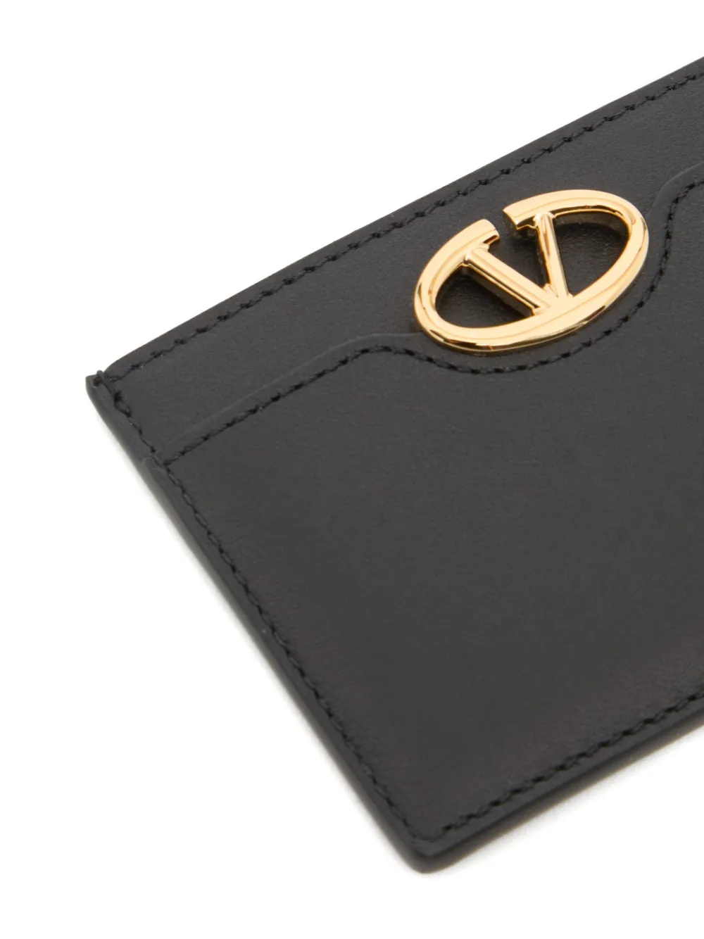 Valentino Garavani The Bold Edition kalfsleren pasjeshouder Zwart