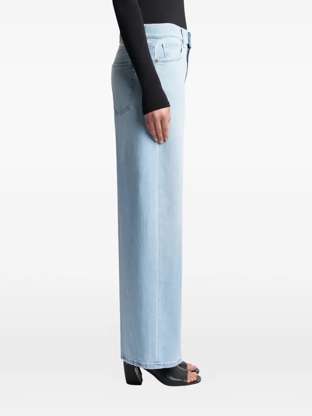 PT Torino Kendal geplooide jeans met wijde pijpen Blauw