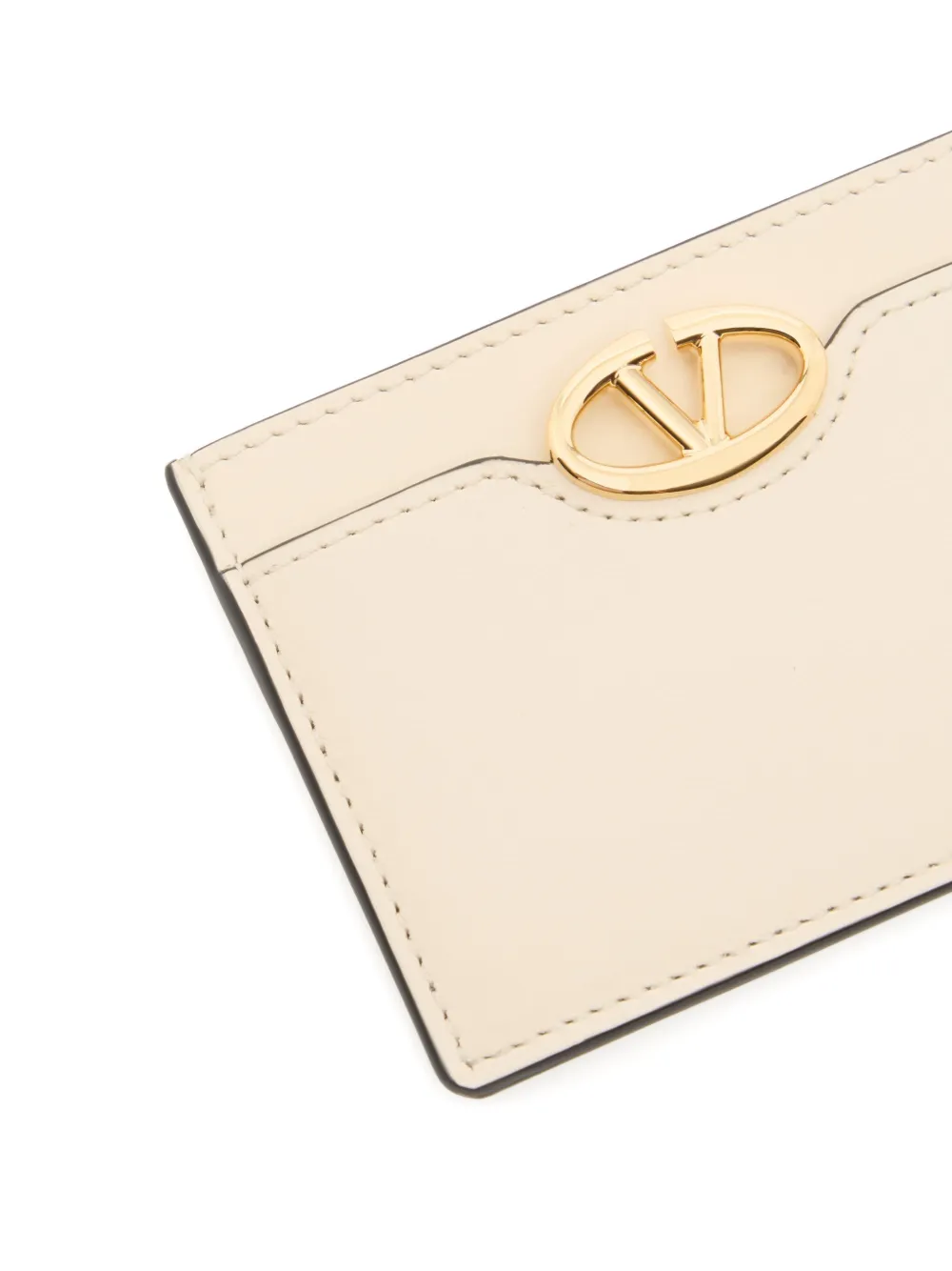 Valentino Garavani The Bold Edition kalfsleren pasjeshouder Beige