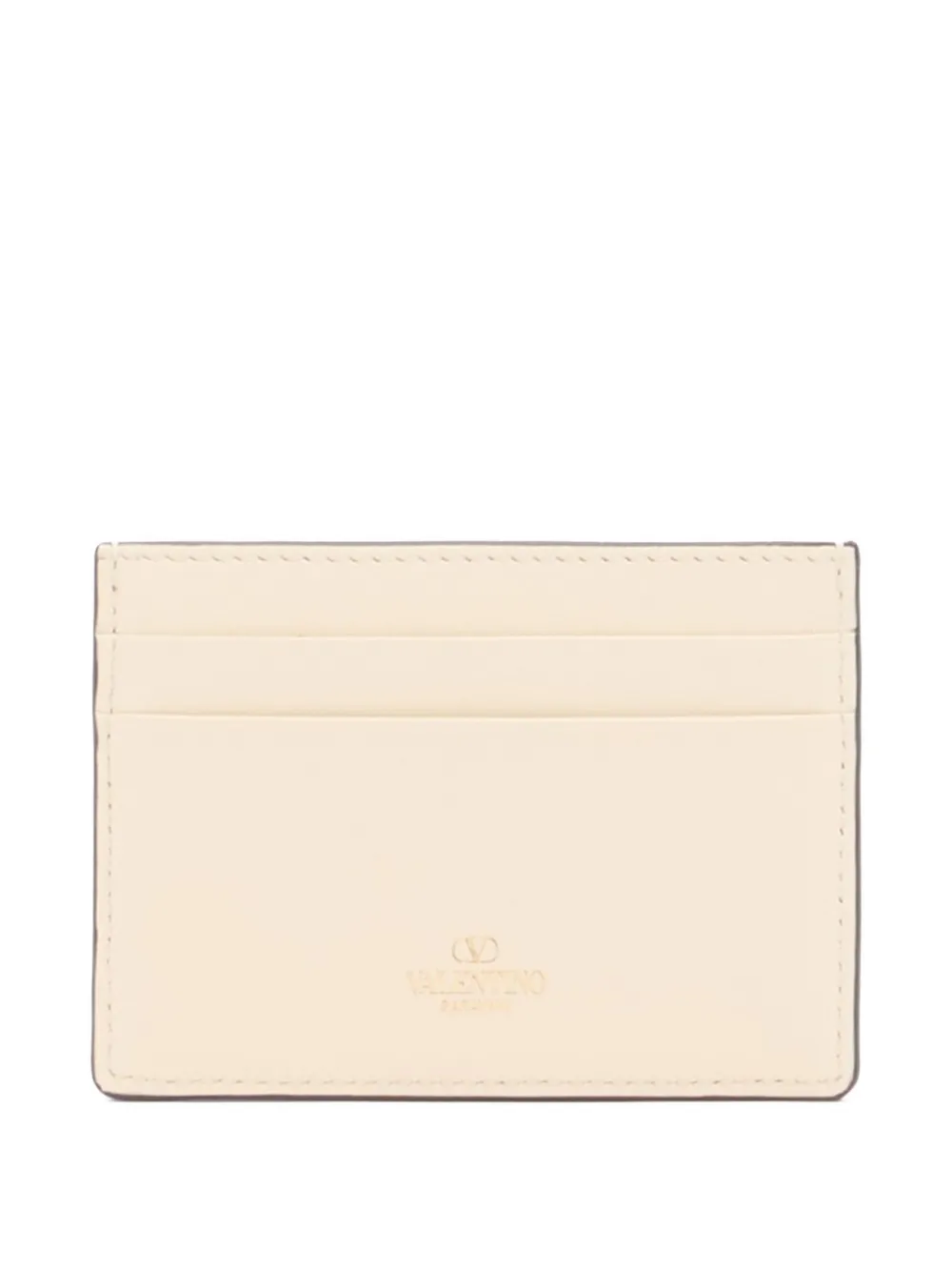 Valentino Garavani The Bold Edition kalfsleren pasjeshouder Beige
