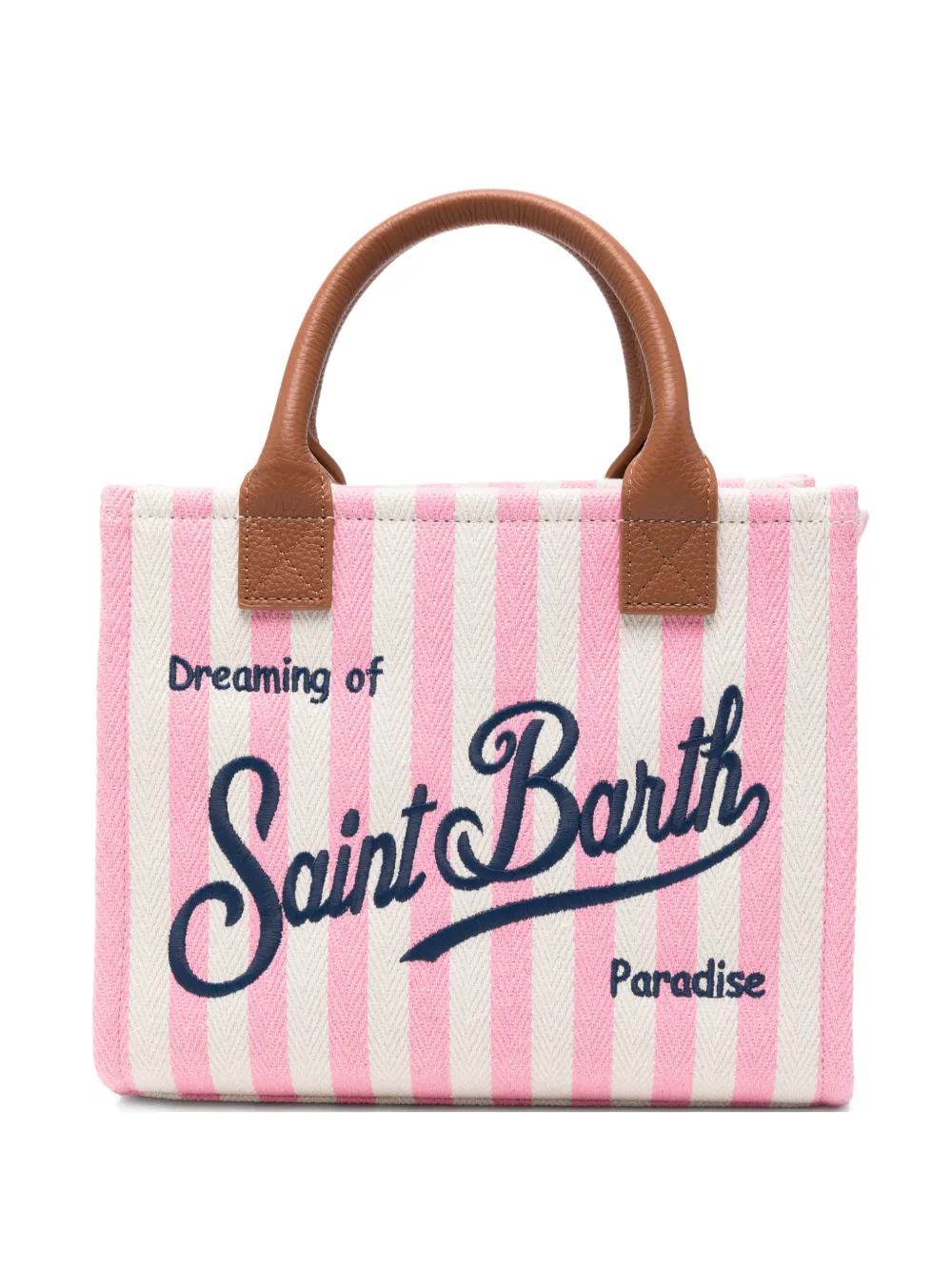 MC2 Saint Barth Vanity medium gestreepte shopper Roze