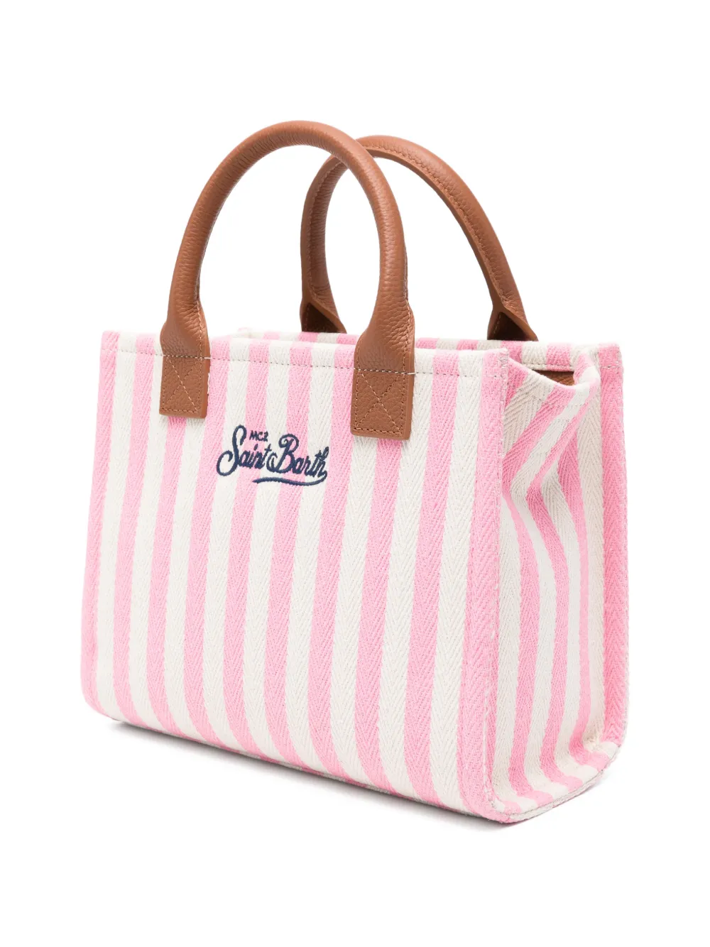 MC2 Saint Barth Vanity medium gestreepte shopper Roze