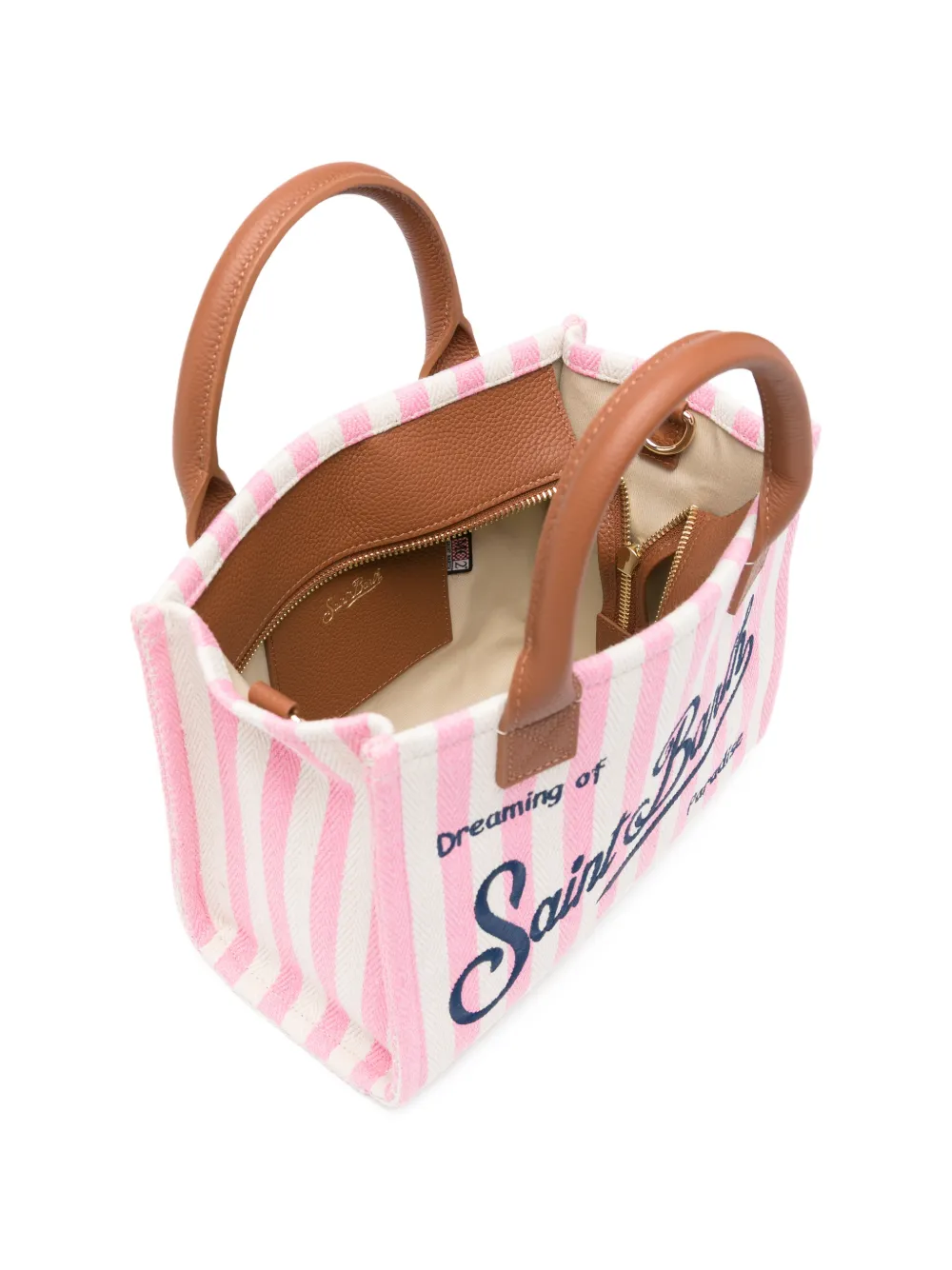 MC2 Saint Barth Vanity medium gestreepte shopper Roze