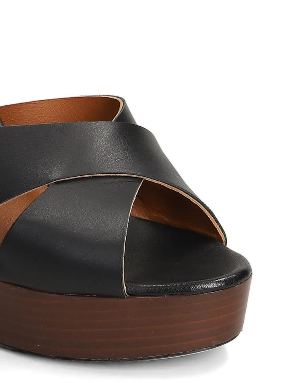 L Arianna cross-strap platform sandals Zwart