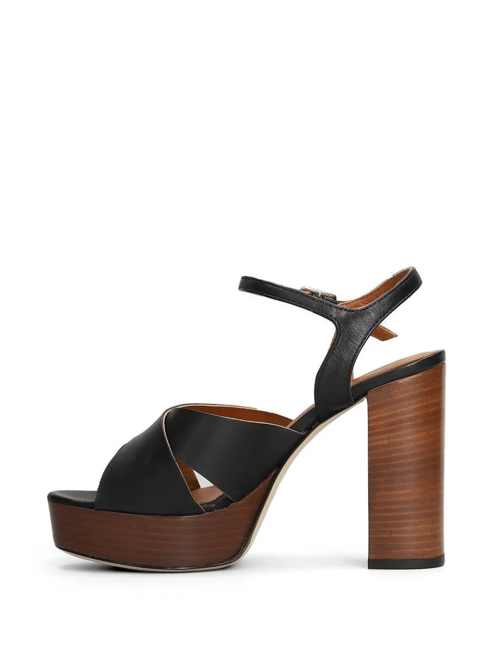 L Arianna cross-strap platform sandals Zwart