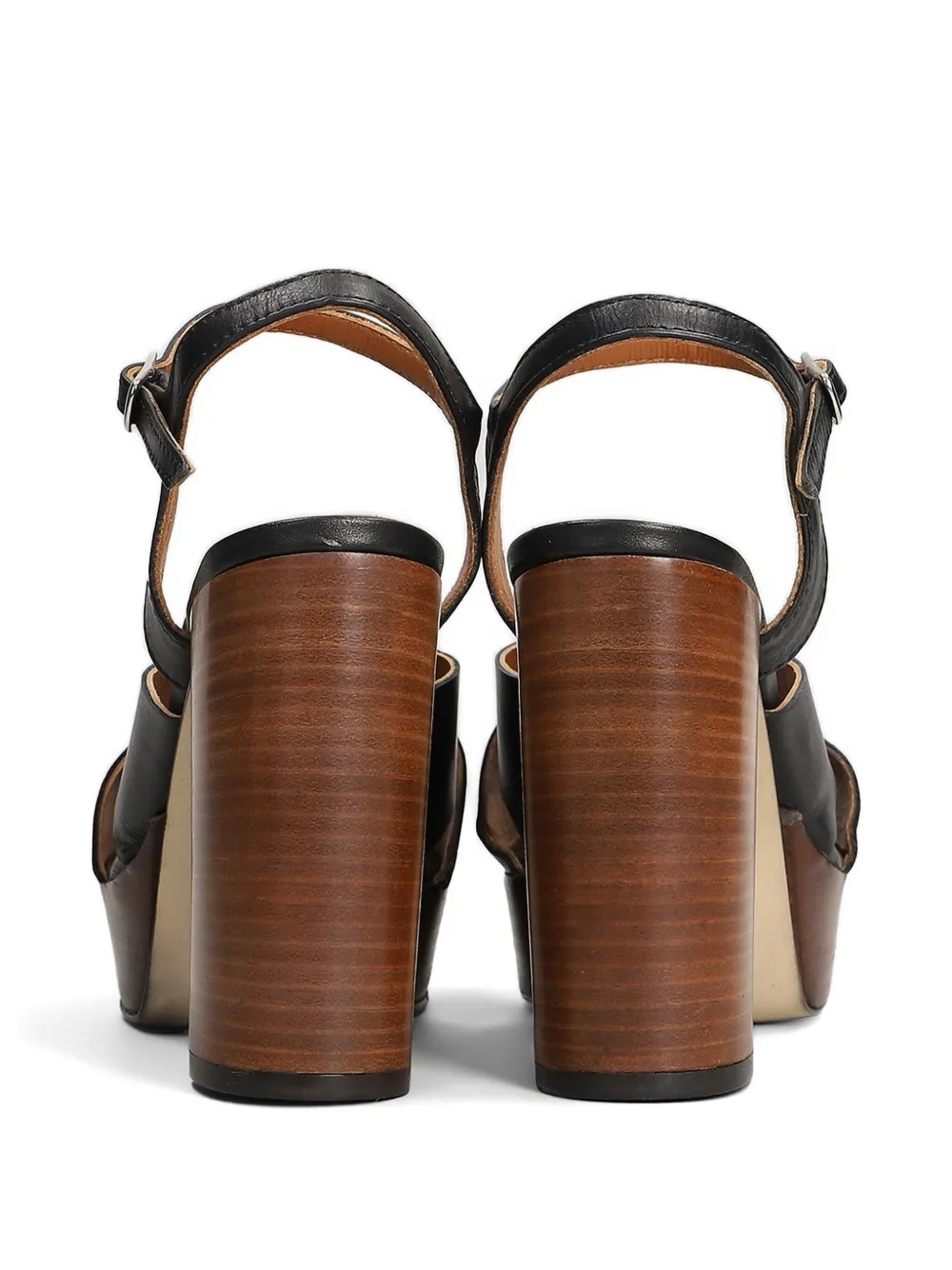 L Arianna cross-strap platform sandals Zwart