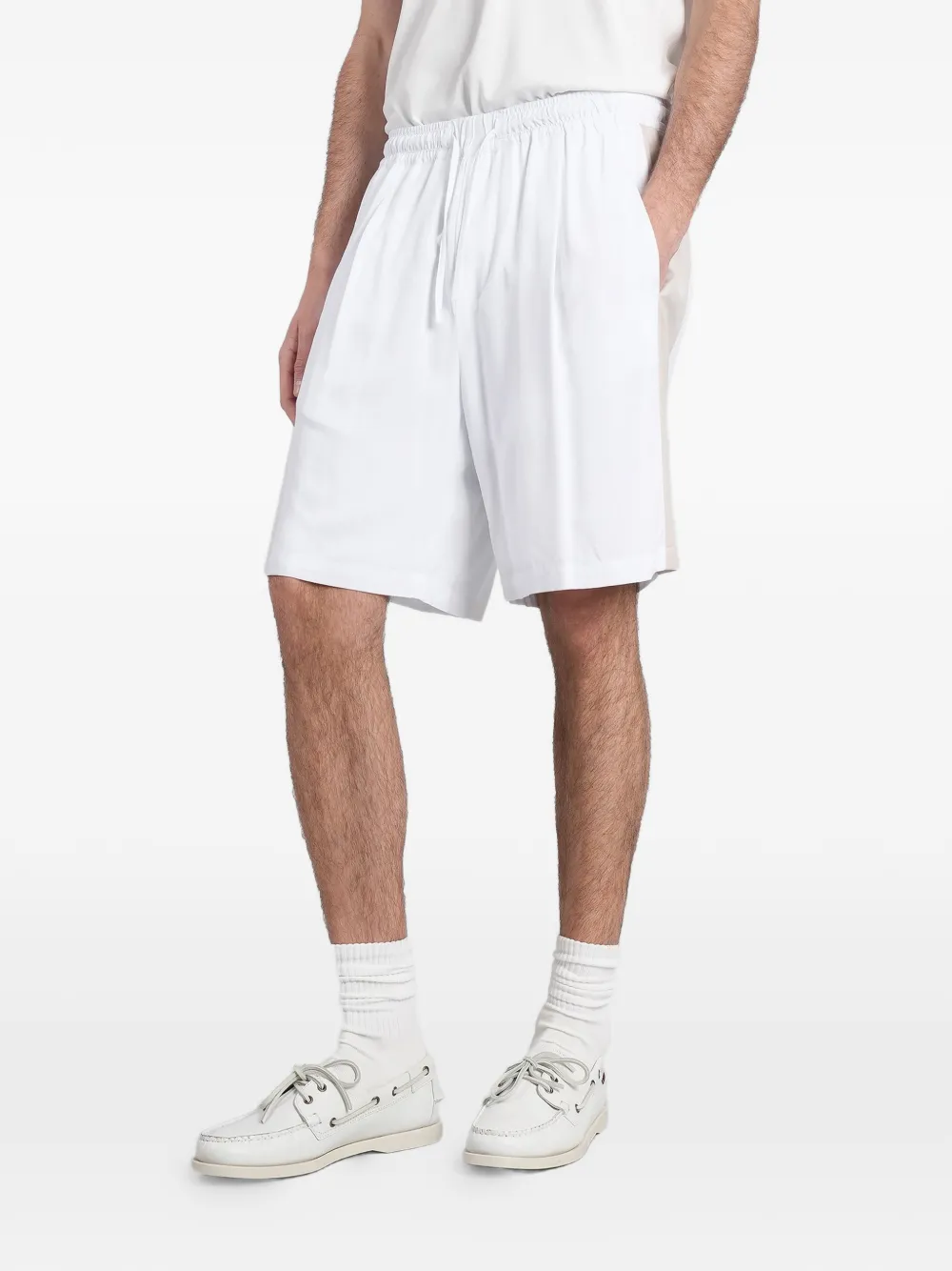 Low Brand Tokyo shorts met trekkoordtaille Wit
