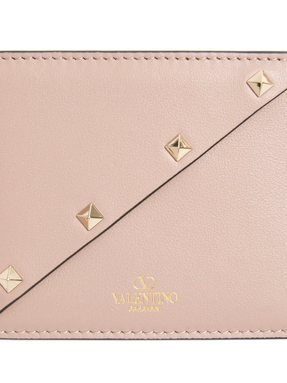 Valentino Garavani Rockstud Wispy kalfsleren pasjeshouder Roze