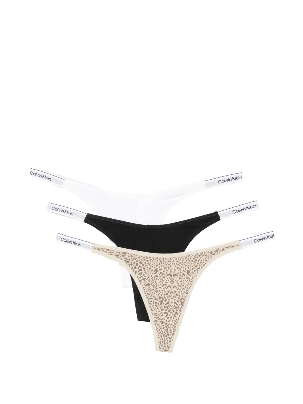 Calvin Klein logo-waistband thongs (set of three) - Schwarz
