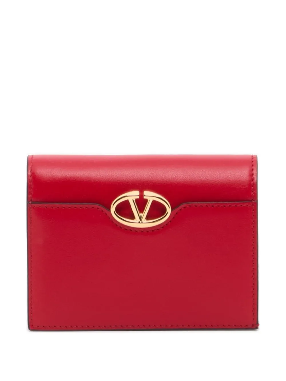 Valentino Garavani VLogo the Bold edition small calfskin wallet - Rosso