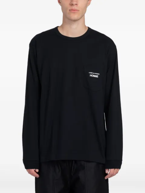 Comme des Garçons Homme camiseta con bolsillo y logo estampado