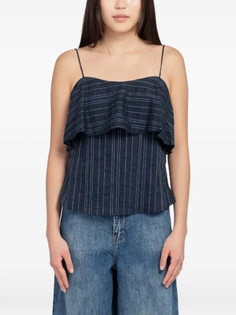MINIMUM Zine pinstripe ruffled top