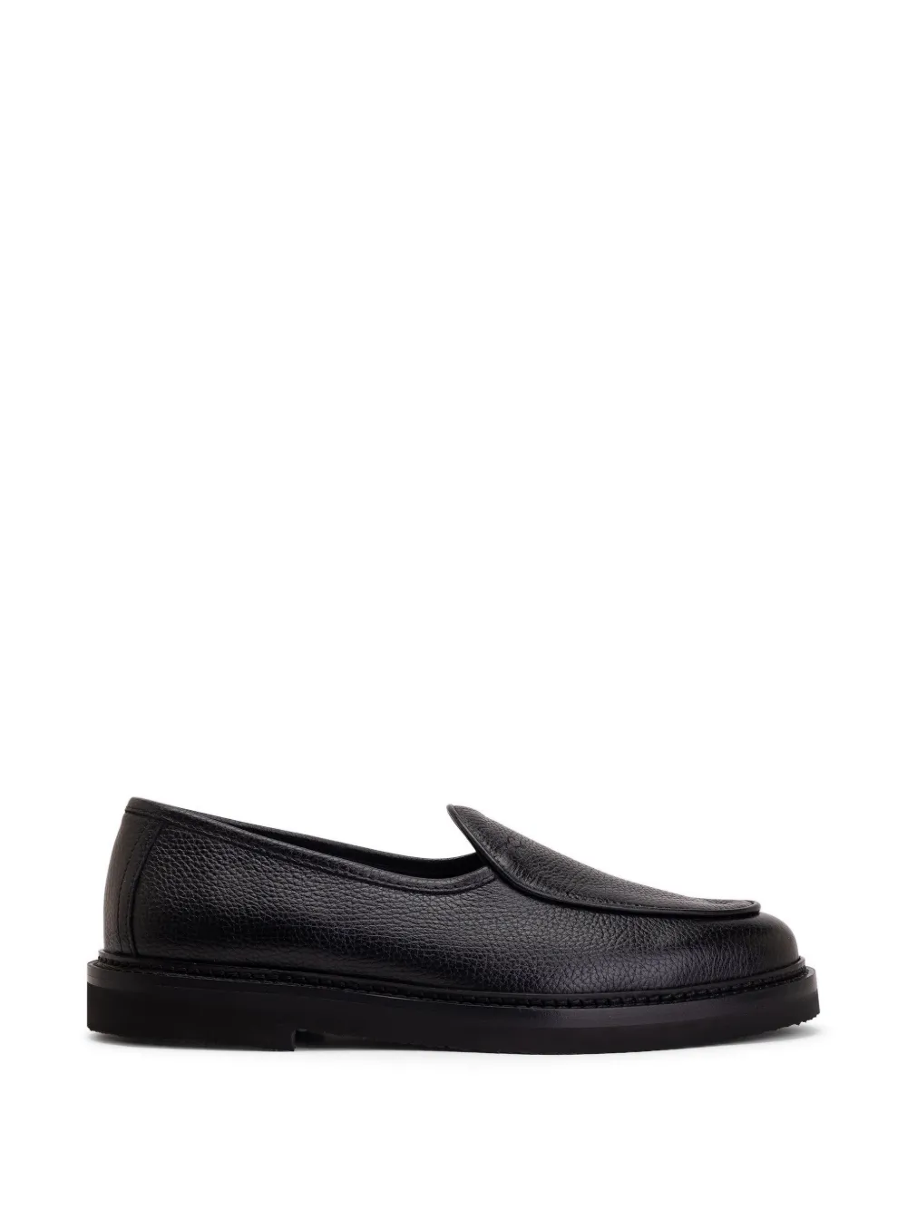 Soloviere Alexis pebbled-leather loafers - Nero