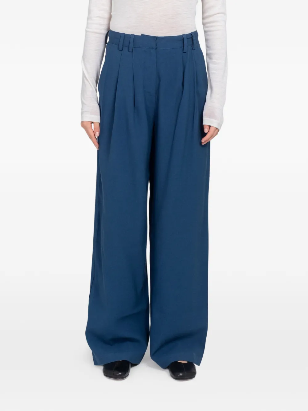 MINIMUM Lunay pleated wide-leg trousers - Blau