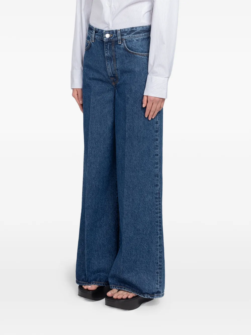Filippa K Jeans met wijde pijpen Blauw