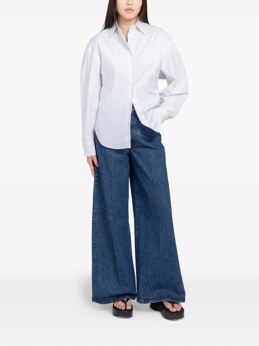 Filippa K Jeans met wijde pijpen Blauw
