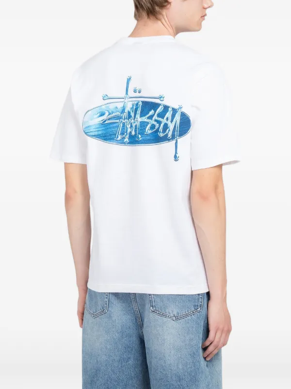 Stüssy Wave Oval T-shirt | White | FARFETCH