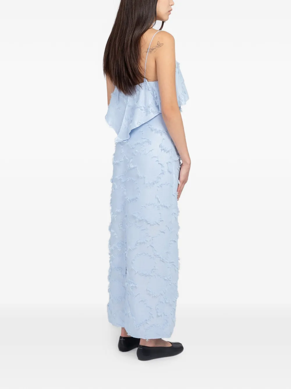 MINIMUM Aire jurk met ruches Blauw