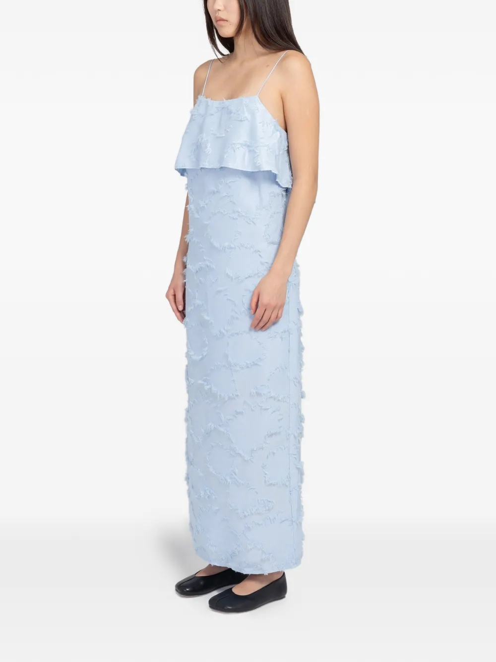 MINIMUM Aire jurk met ruches Blauw