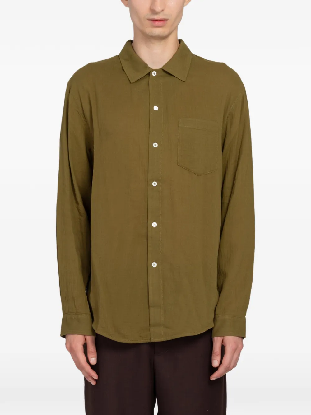 Séfr Leo slub-texture shirt - Grün