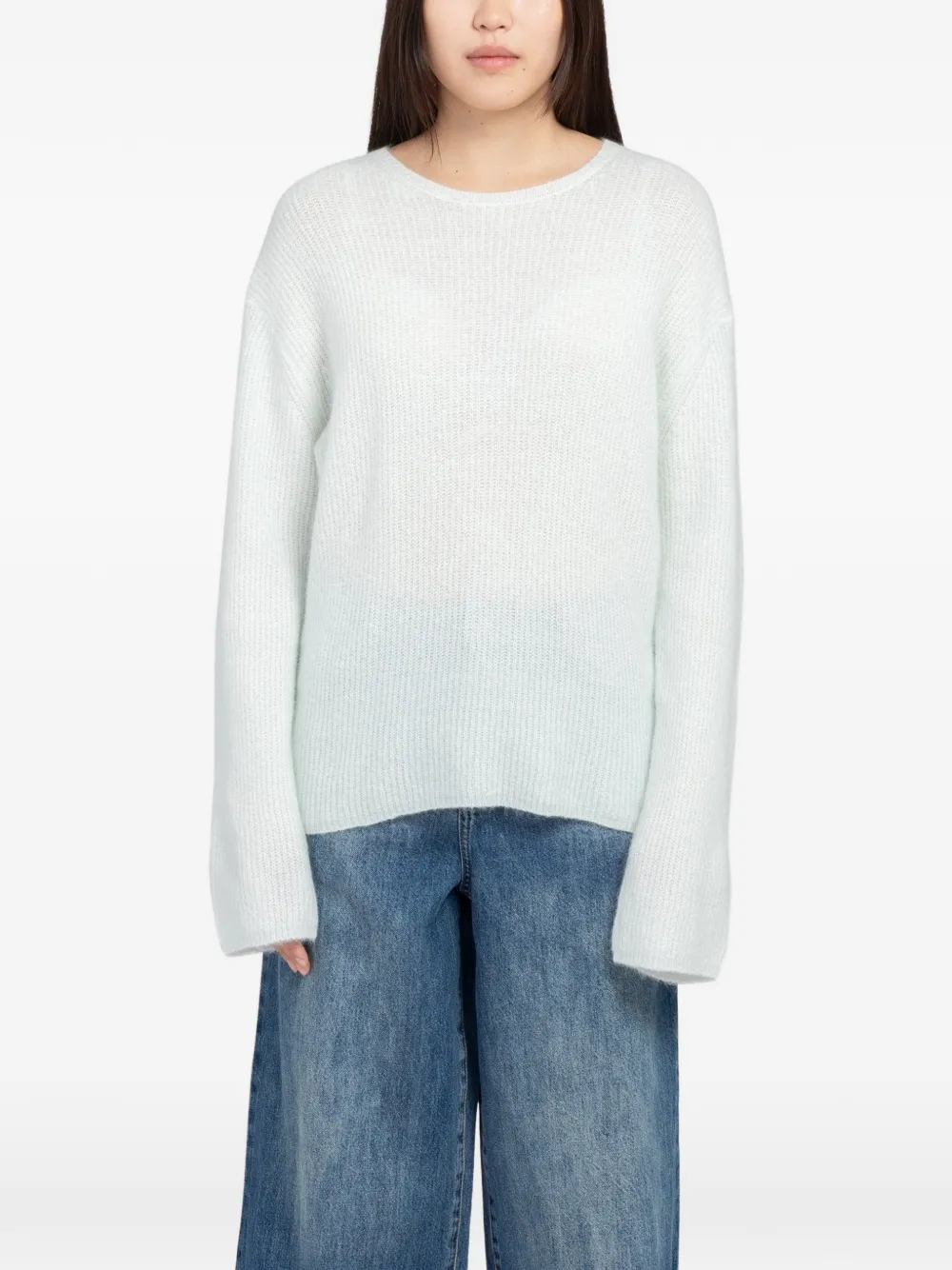 MINIMUM 칼라하 골지 니트 크루 넥 스웨터 | 블루 | Image 1