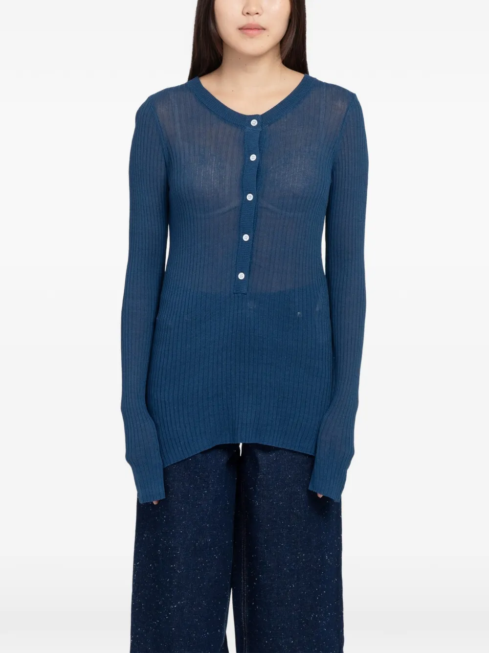 MINIMUM Dahlia ribbed-knit sweater - Blu