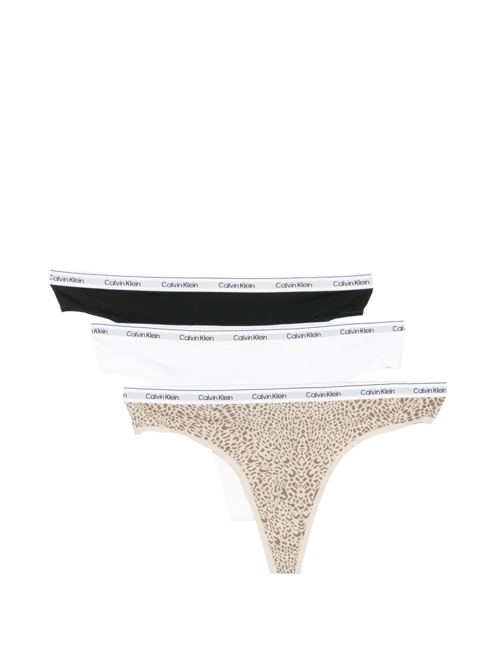 Calvin Klein logo-waistband thongs (set of three) - Schwarz