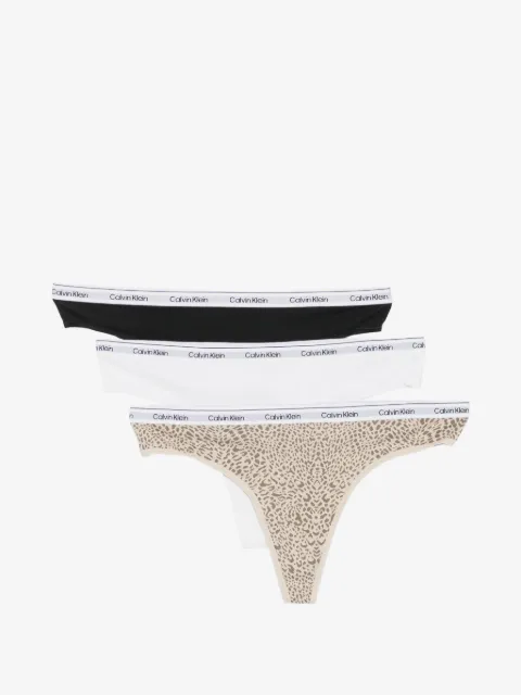 Calvin Klein logo-waistband thongs (set of three)