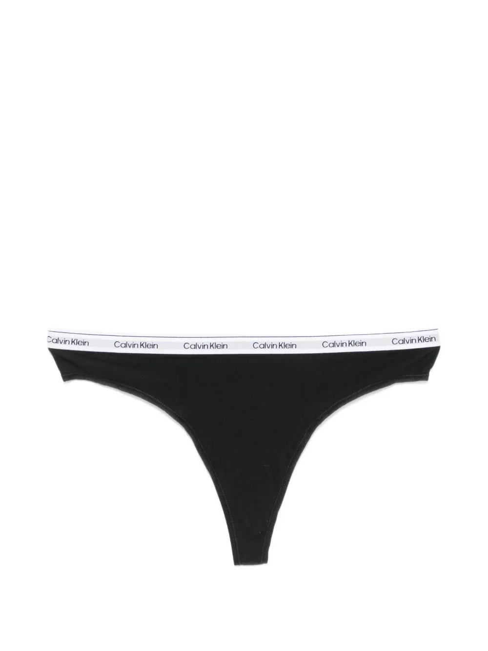 Calvin Klein Drie strings met logoband Zwart