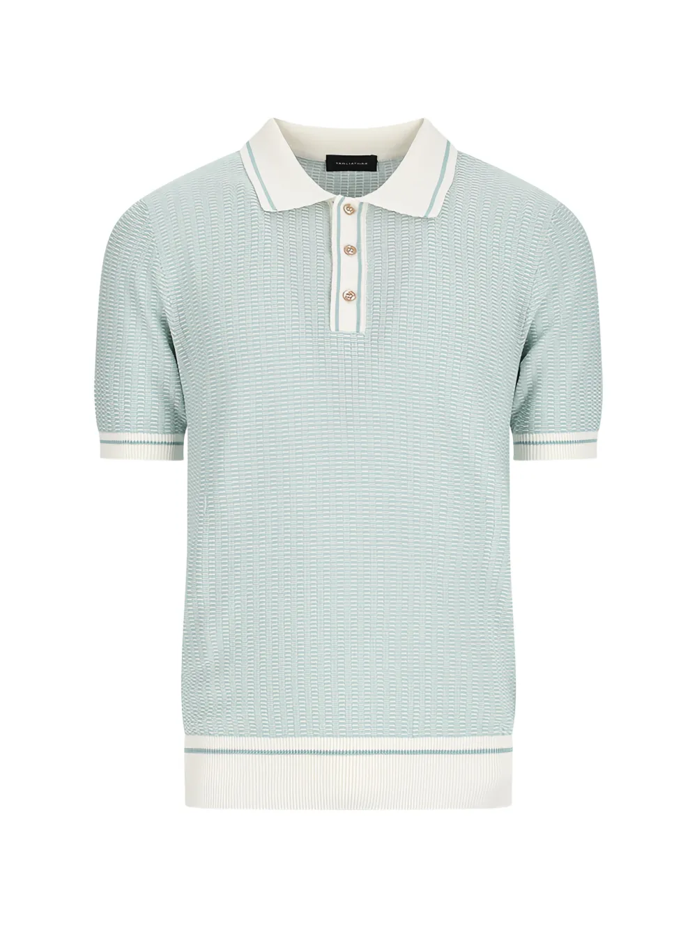 Tagliatore waffle-knit tipped polo shirt - Blu