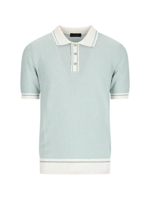 Tagliatore waffle-knit tipped polo shirt