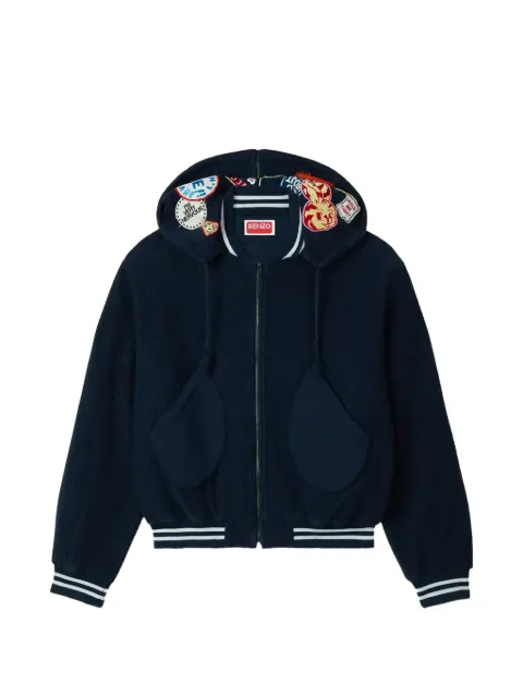 Kenzo Kenszo Badges embroidered-patch fleece jacket