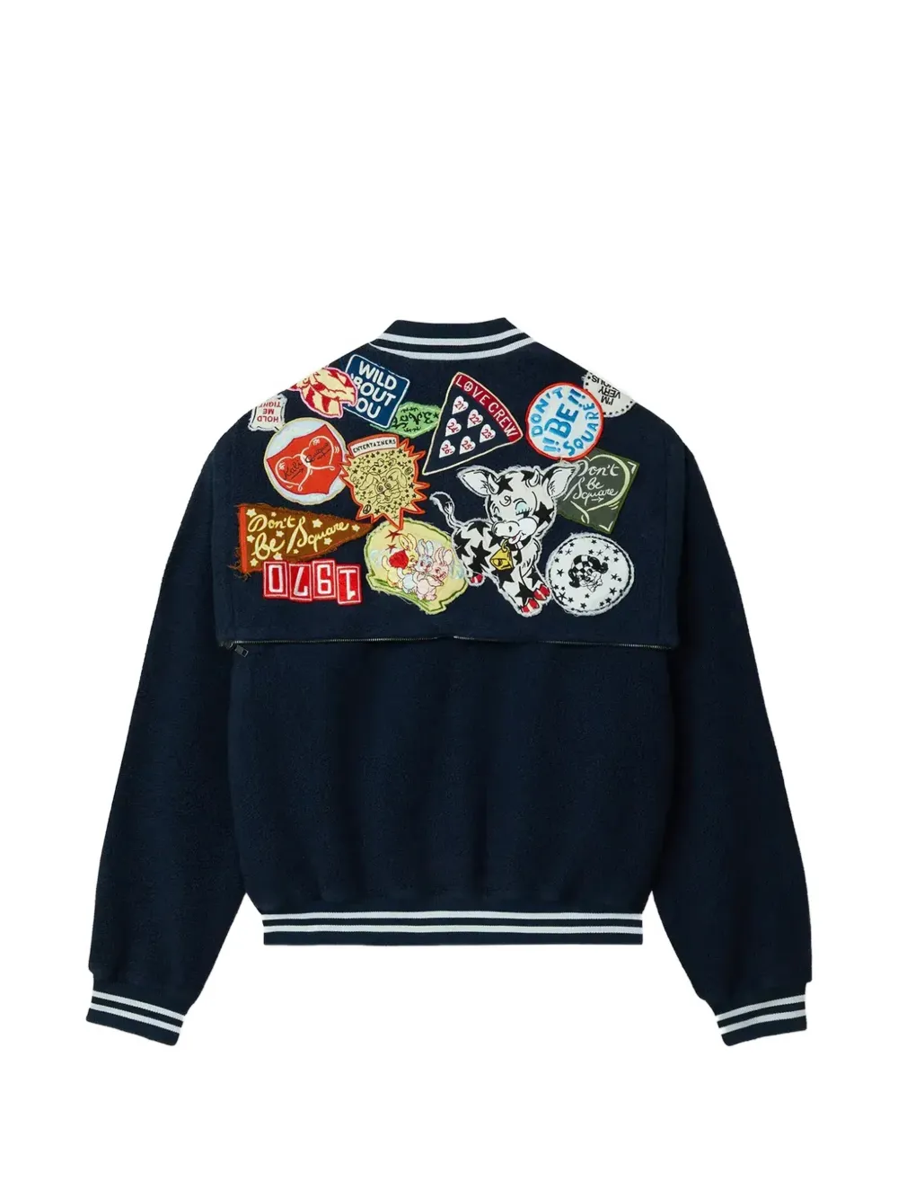 Kenzo Kenszo Badges fleece jack met geborduurde patch Blauw