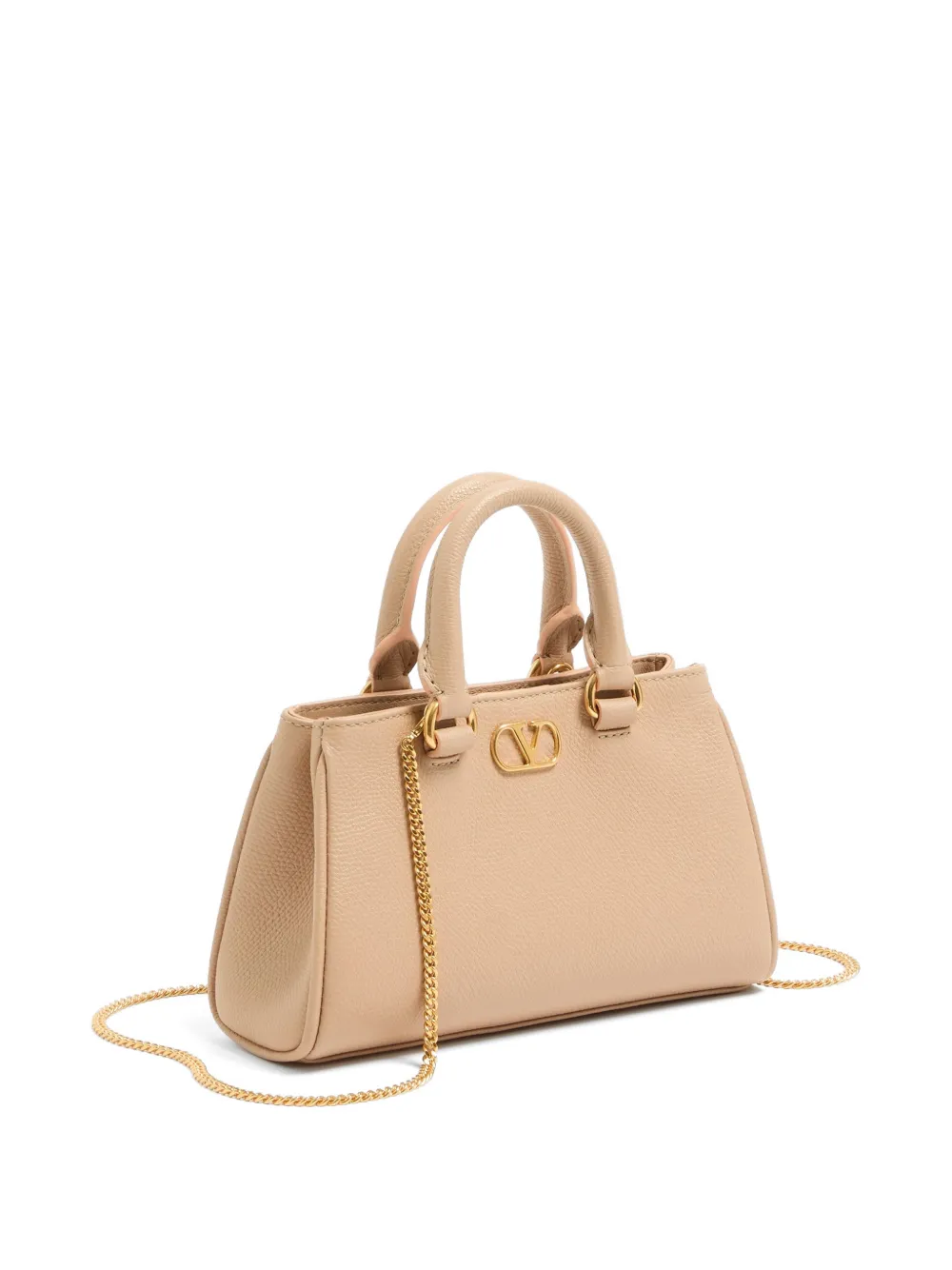 Valentino Garavani VLogo Signature tas van korrelig kalfsleer Beige